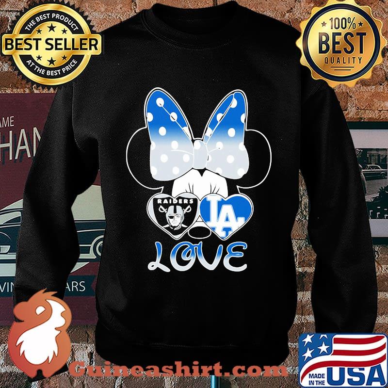 Minnie mouse love los angeles raiders and los angeles dodgers hearts s Sweater