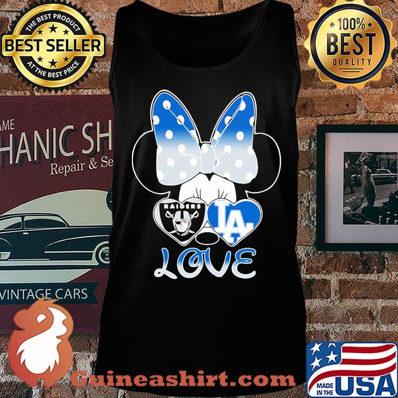 Minnie mouse love los angeles raiders and los angeles dodgers hearts s Tank top