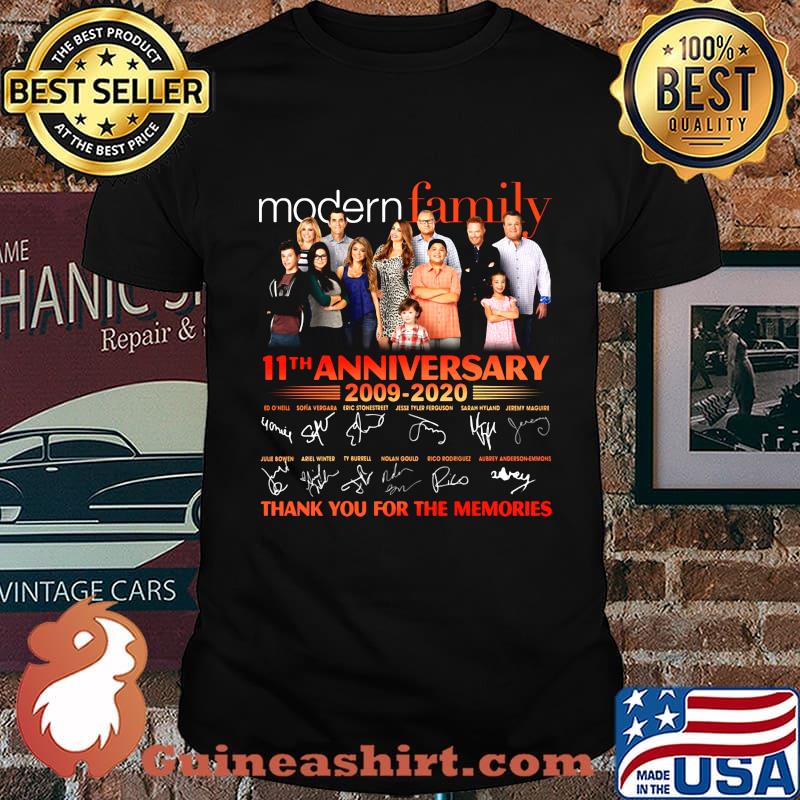 Modern family 11th anniversary 2009 2020 thank you for the memories signatures shirt