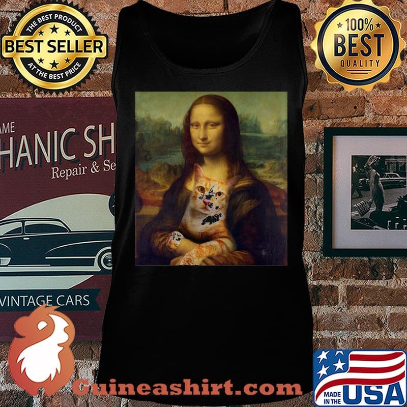 Mona lisa hug cat art s Tank top