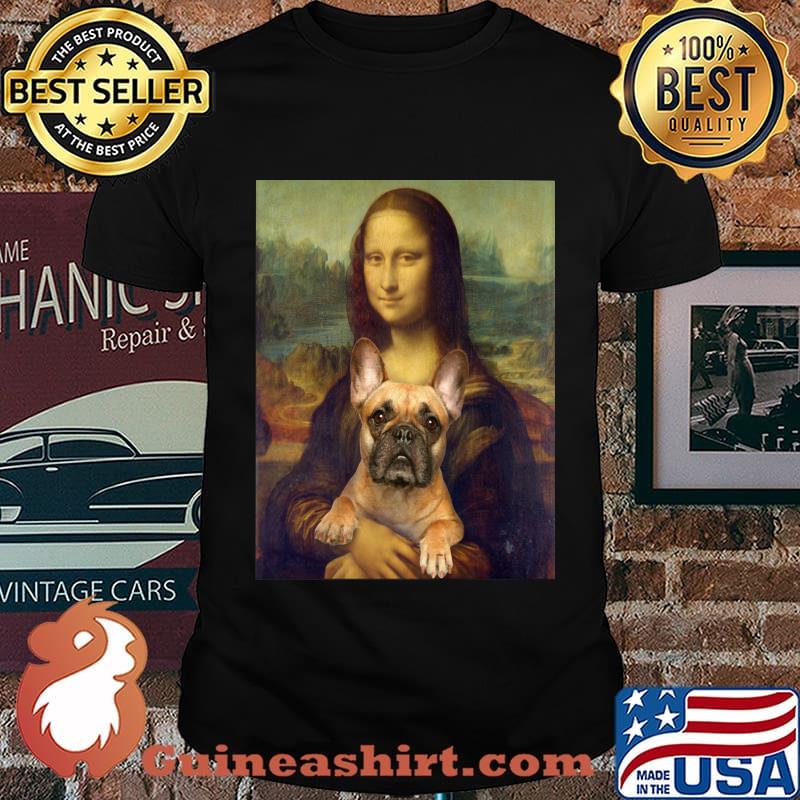 Mona lisa hug pug art shirt