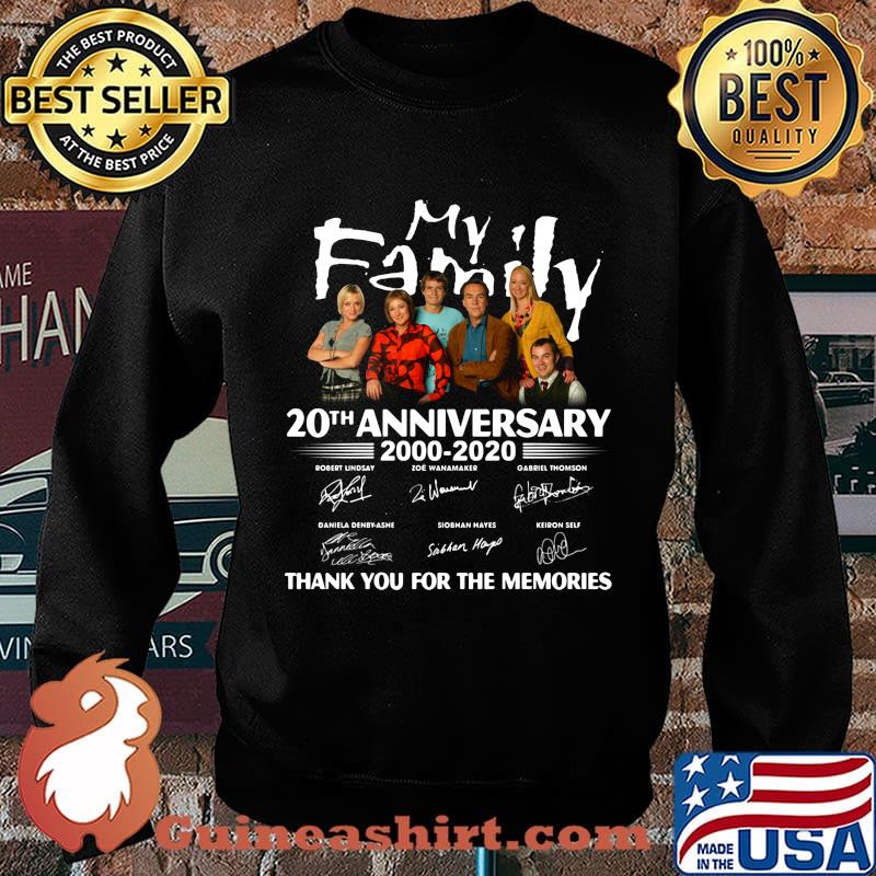 My family 20th anniversary 2000 2020 thank you for the memories signatures s Sweater