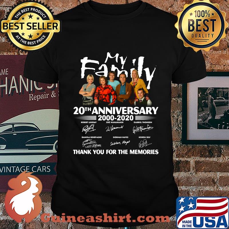 My family 20th anniversary 2000 2020 thank you for the memories signatures shirt
