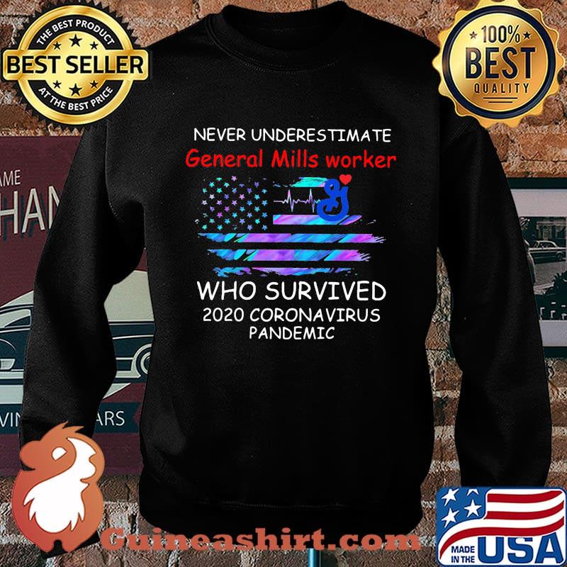 Never underestimate general mills worker who survived 2020 coronavirus pandemic american flag independence day s Sweater