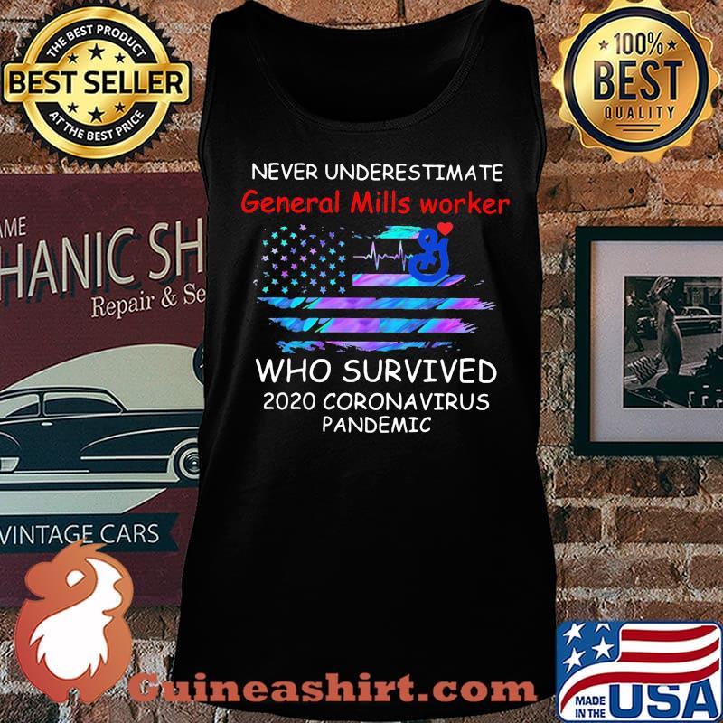 Never underestimate general mills worker who survived 2020 coronavirus pandemic american flag independence day s Tank top