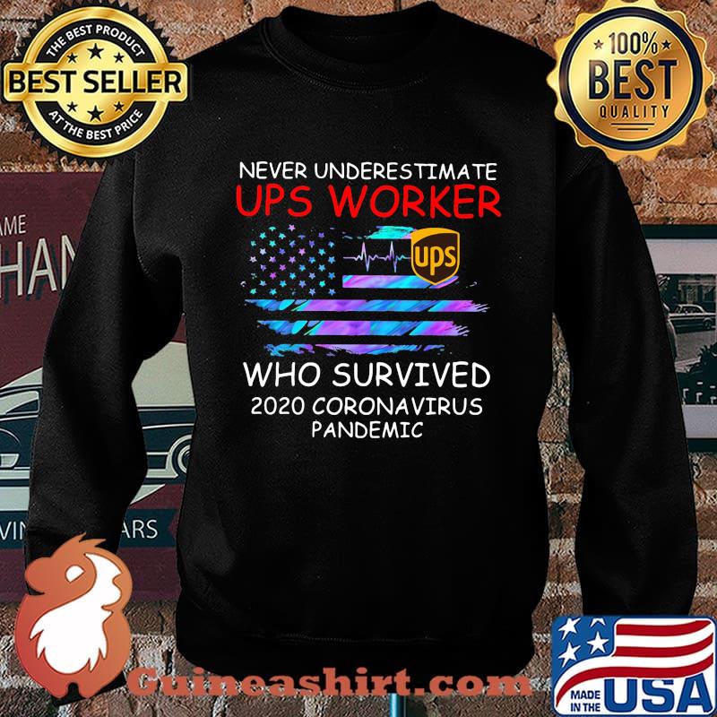 Never underestimate ups worker who survived 2020 coronavirus pandemic american flag independence day s Sweater
