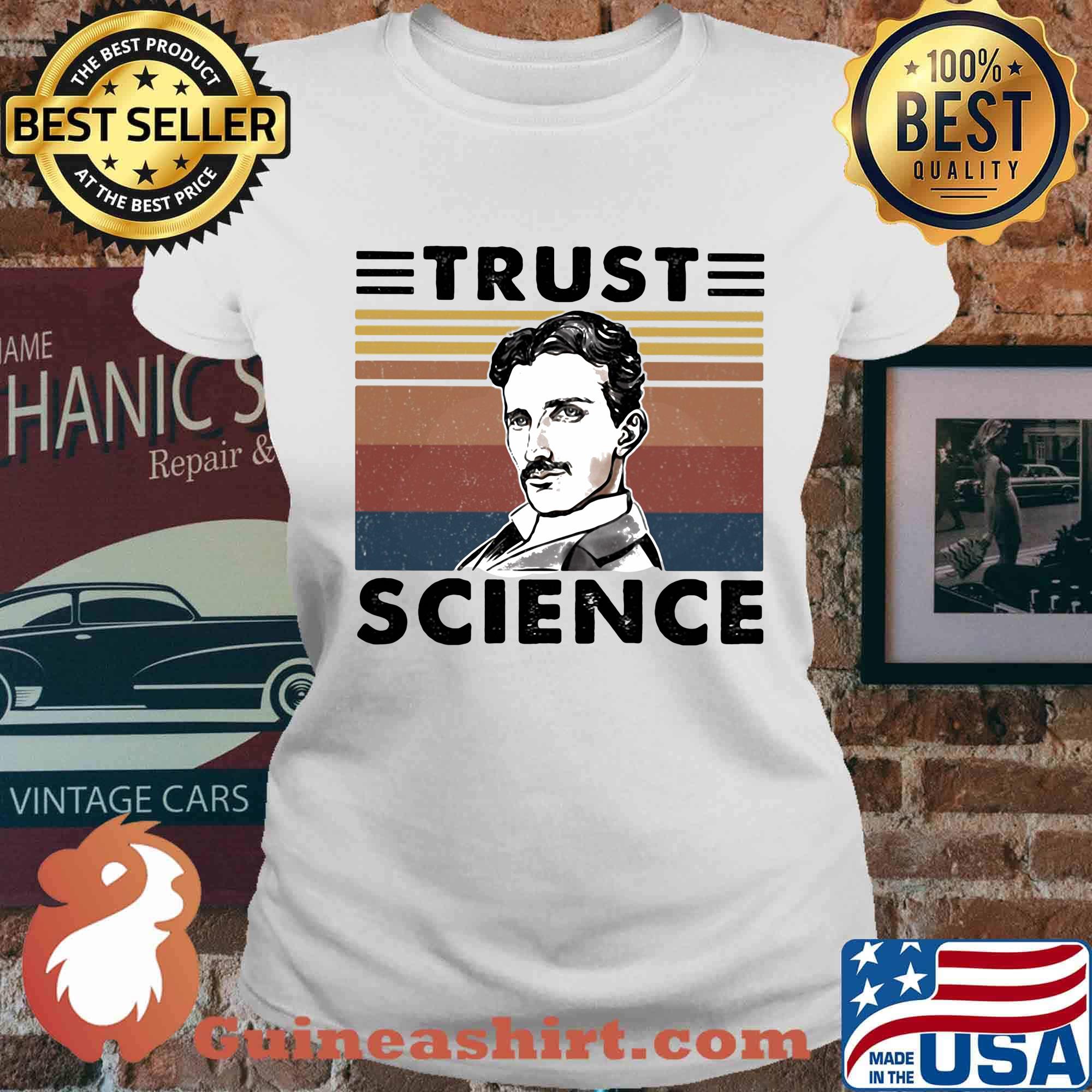 Nikola tesla trust science vintage retro s Ladies tee