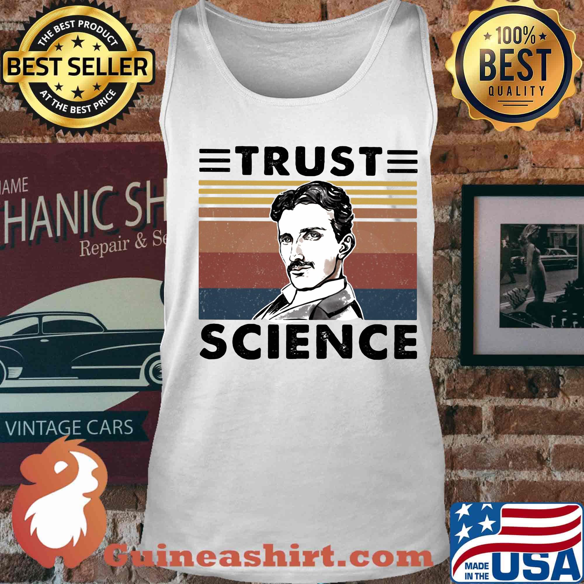 Nikola tesla trust science vintage retro s Tank top