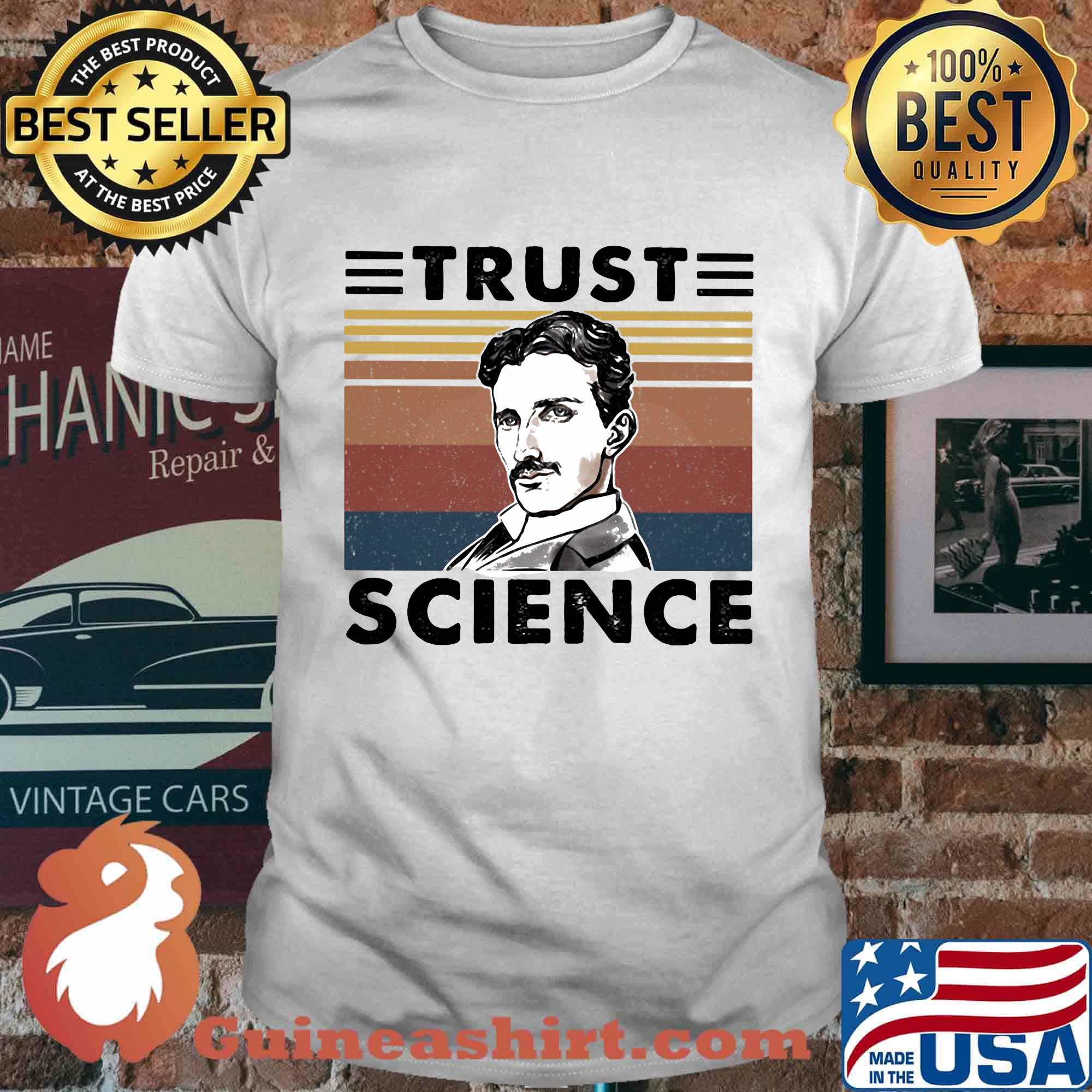 Nikola tesla trust science vintage retro shirt
