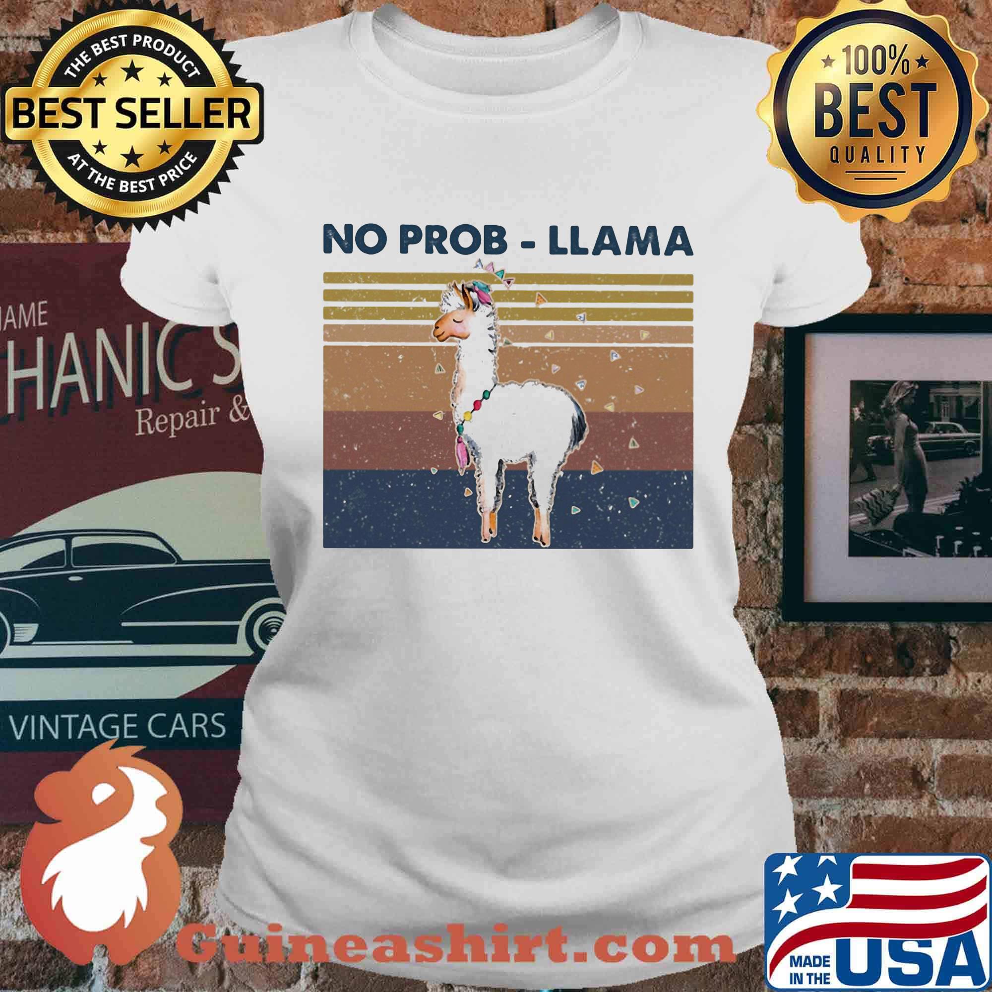 No prob-llama vintage retro s Ladies tee