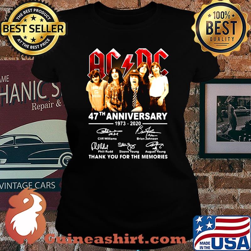 Official AC DC 47th anniversary 1973-2020 thank you for the memories s Laides tee