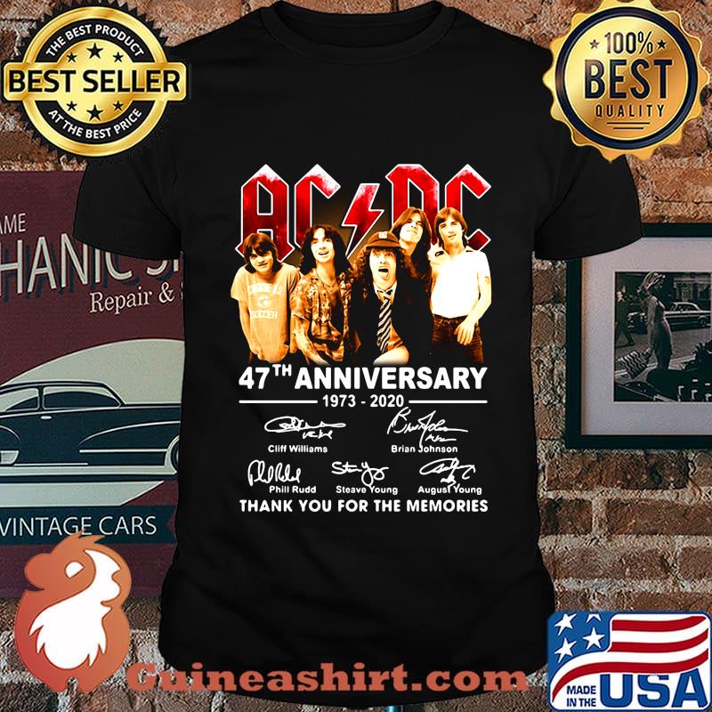 Official AC DC 47th anniversary 1973-2020 thank you for the memories shirt