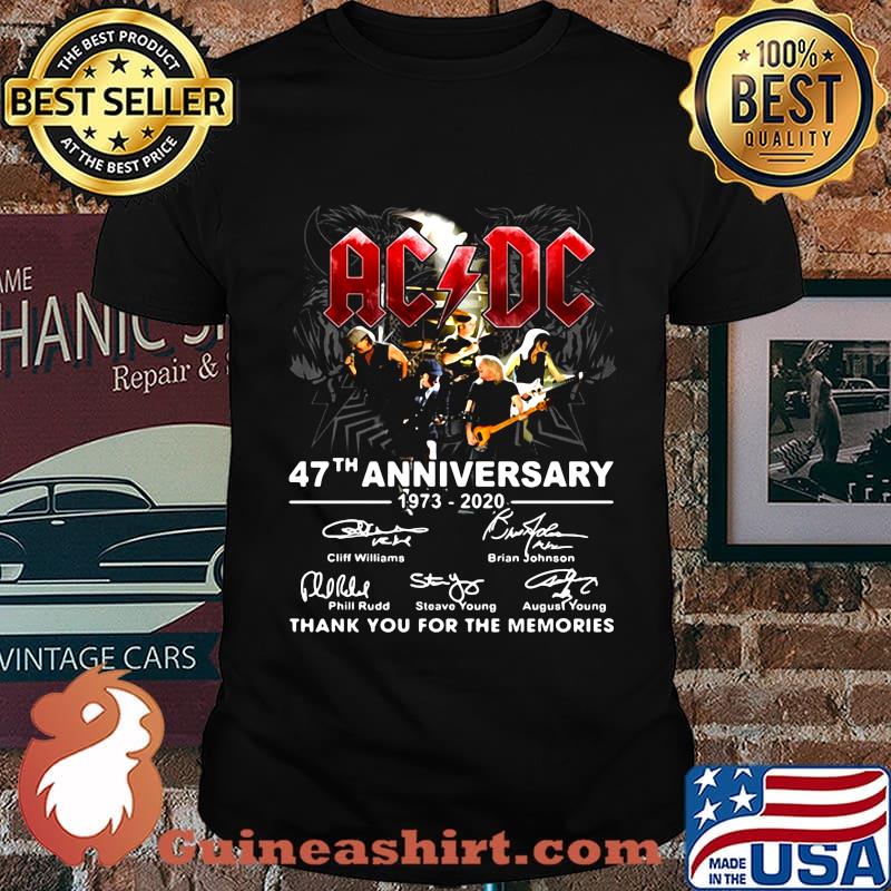 Official AC DC 47Th anniversary 1973-2020 thank you for the memories signature shirt
