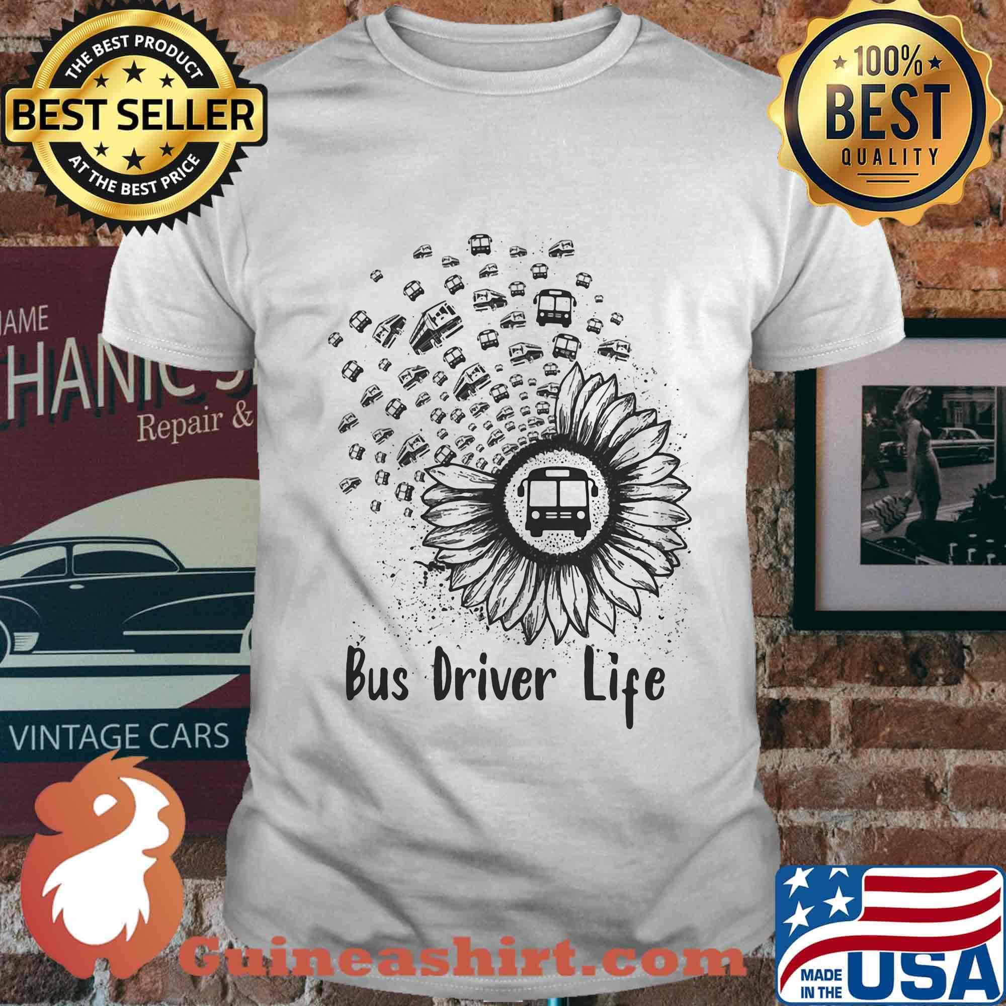 Official Bus Driver Life Sunflower Shirt