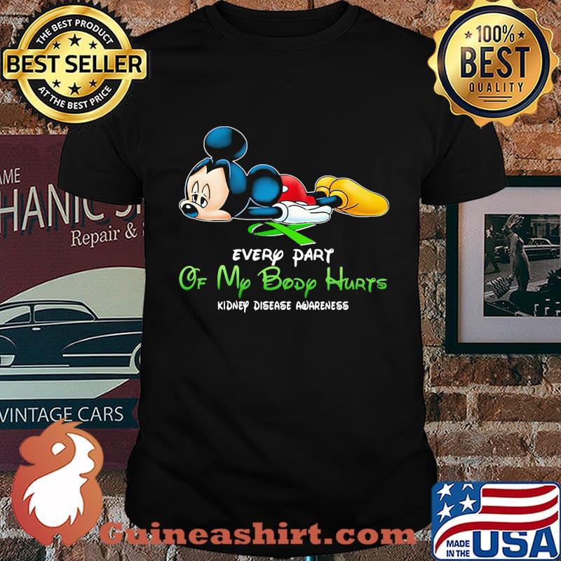 Official Mickey mouse every part of my body hurts fibromyalgia awareness shirt