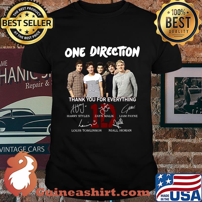 One direction band thank you for everything signatures shirt