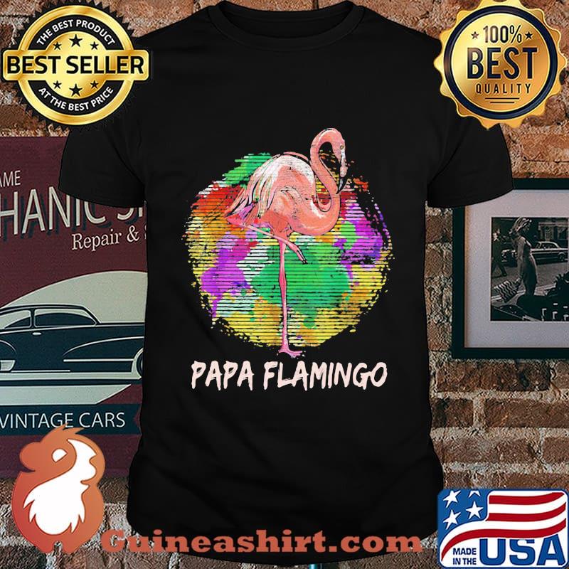 Papa Flamingo Color Circle Shirt