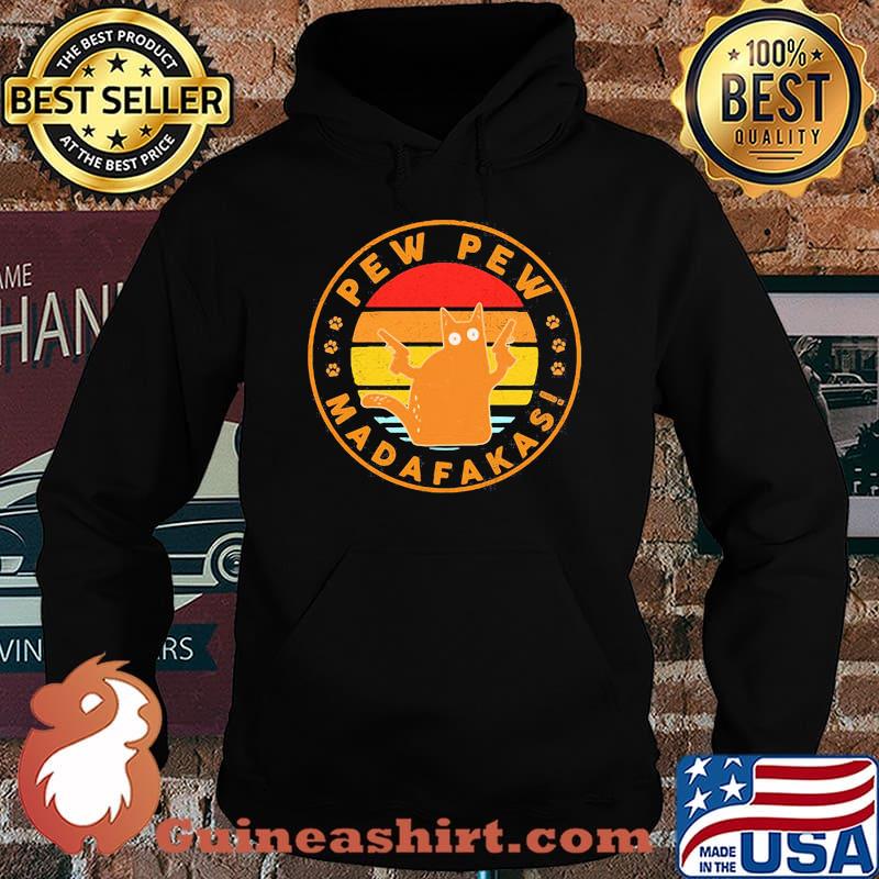 Paw cat pew pew madafakas vintage retro s Hoodie