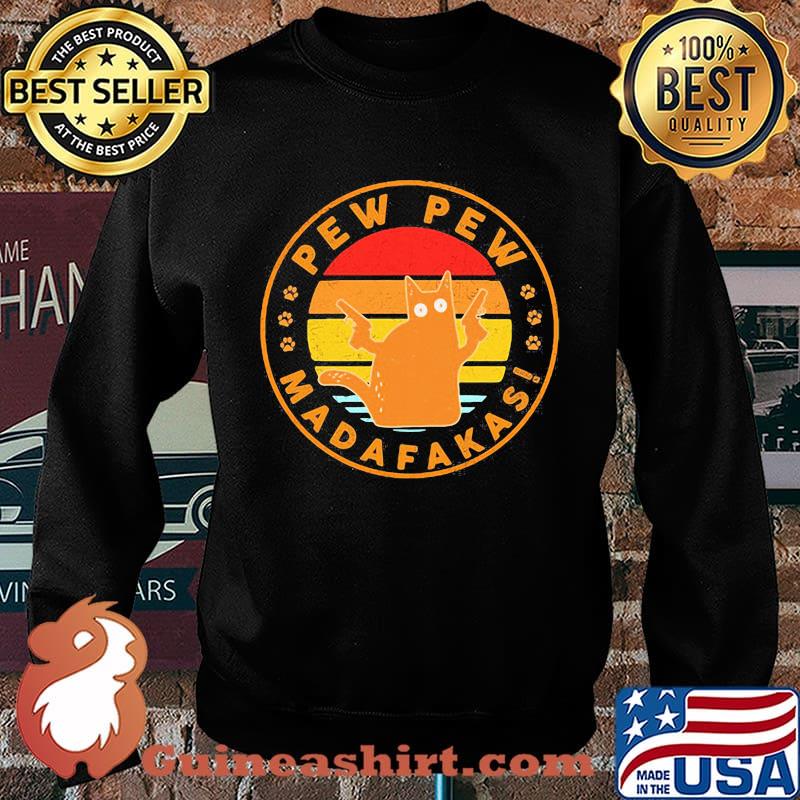 Paw cat pew pew madafakas vintage retro s Sweater