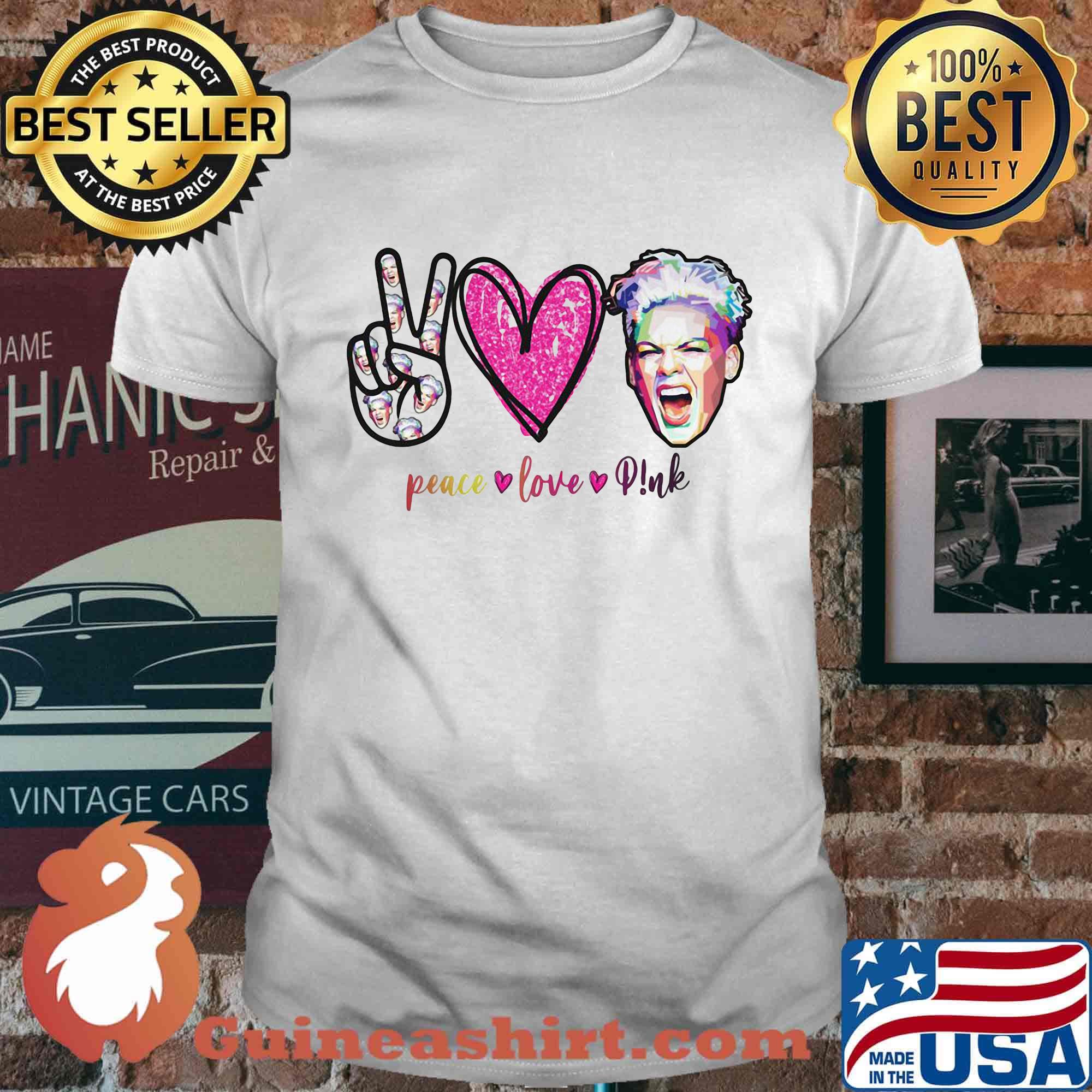 Peace love pink art shirt