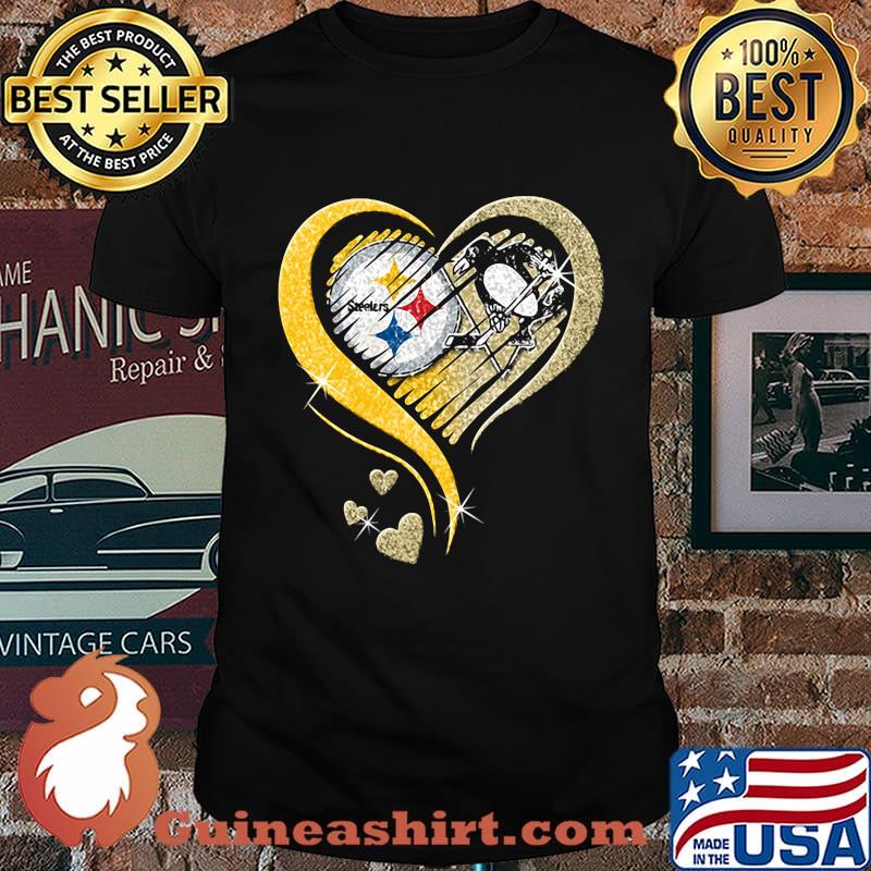 Pittsburgh steelers and pittsburgh penguins hearts diamond shirt