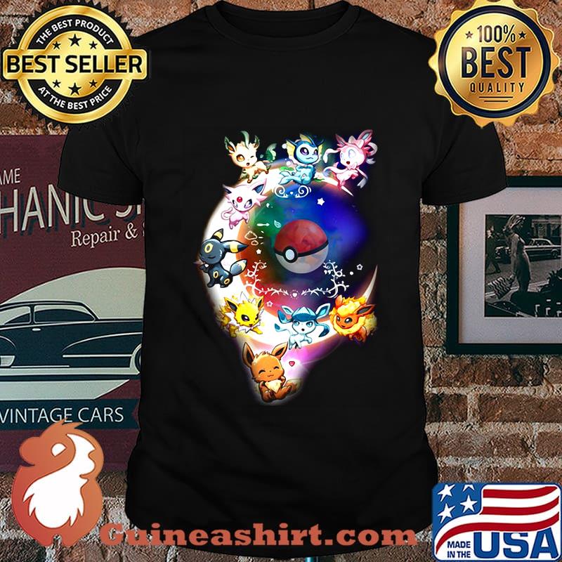 Pokemon cartoon characters stars shirt