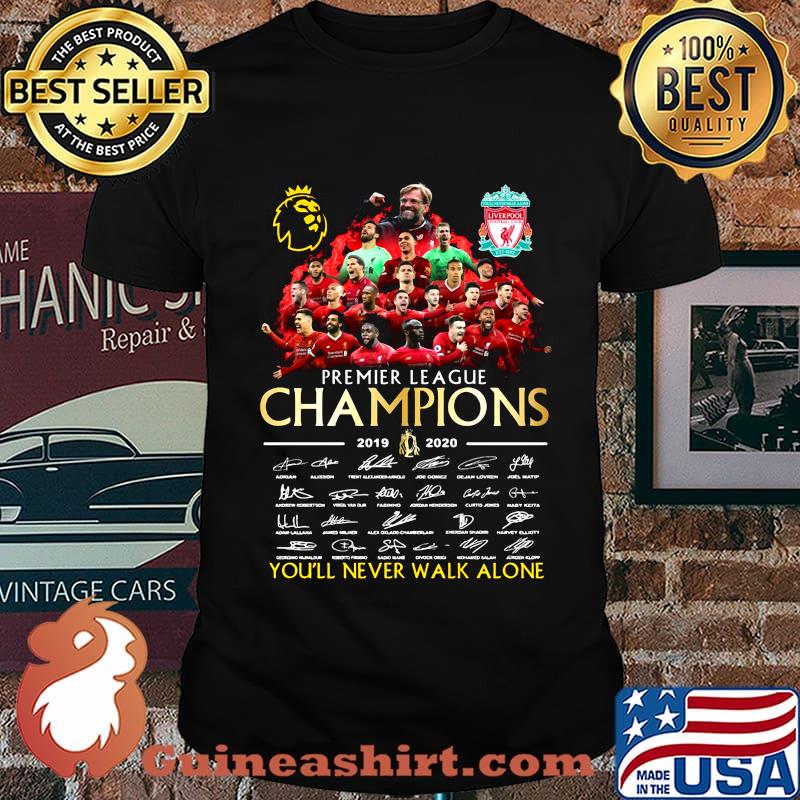 Premier league champions you'' never walk alone liverpool fc signatures shirt