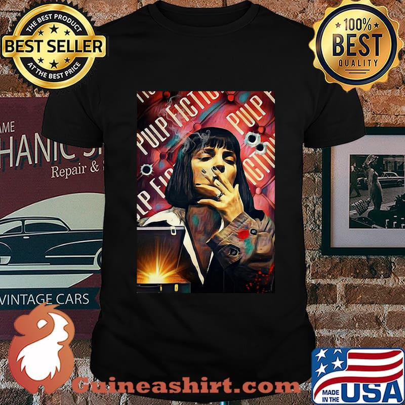 Pulp fiction mia wallace uma thurman smoking shirt
