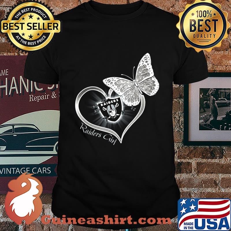 Raiders girl love butterfly shirt