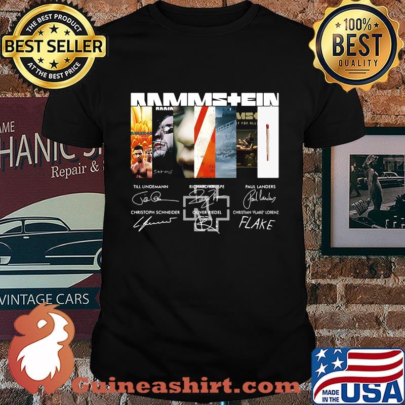 Rammstein band logo members signatures shirt