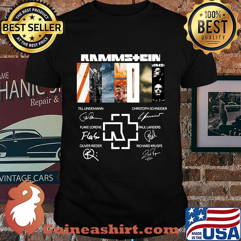 Rammstein band members signatures shirt