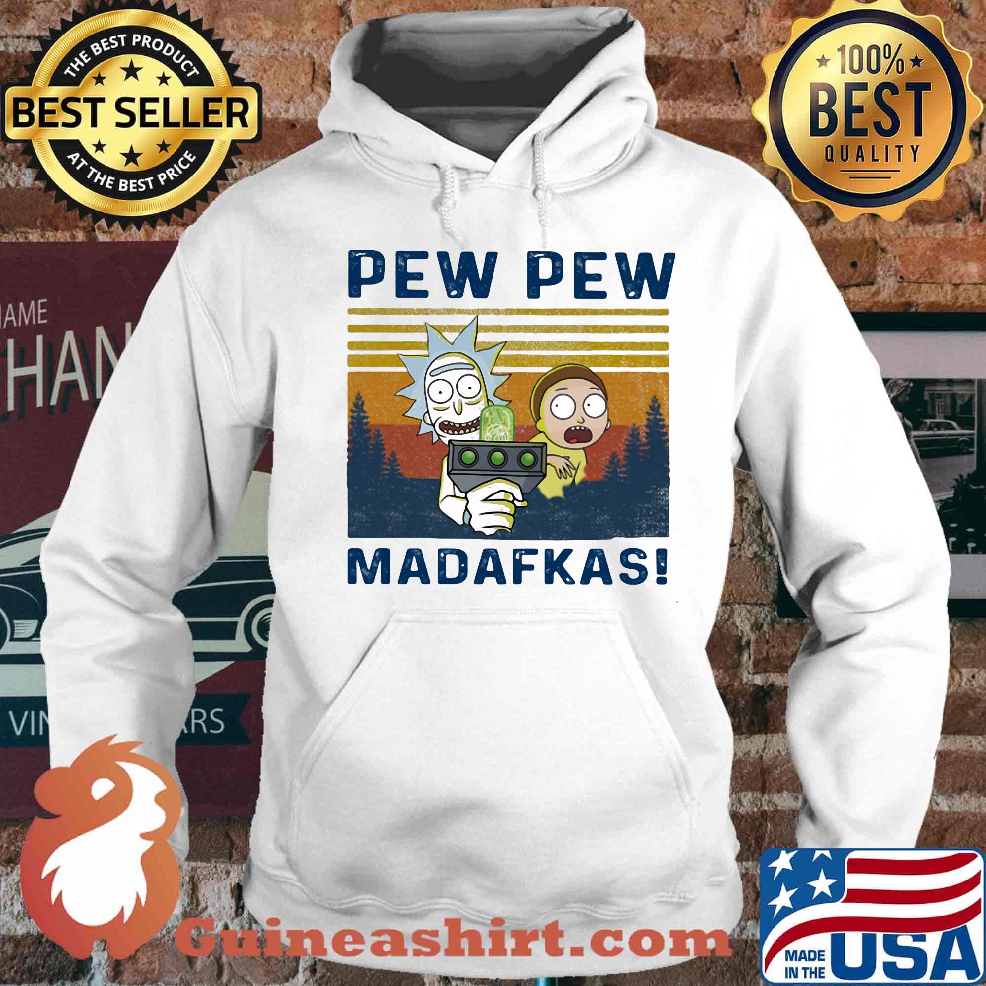 Rick and morty pew pew madafakas vintage retro s Hoodie