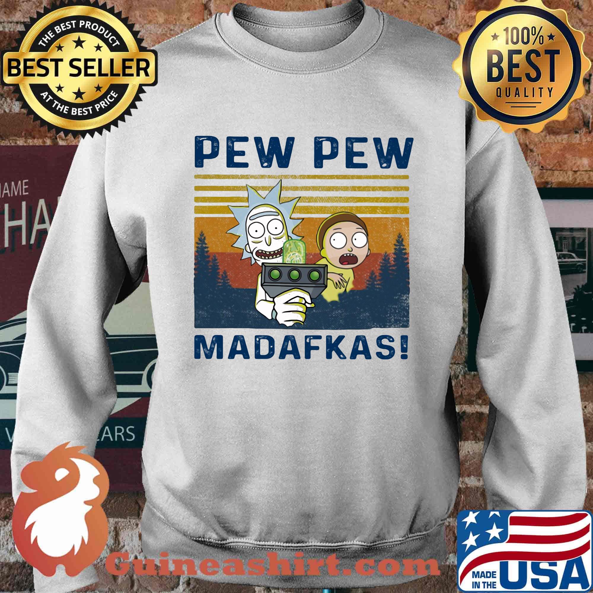 Rick and morty pew pew madafakas vintage retro s Sweater