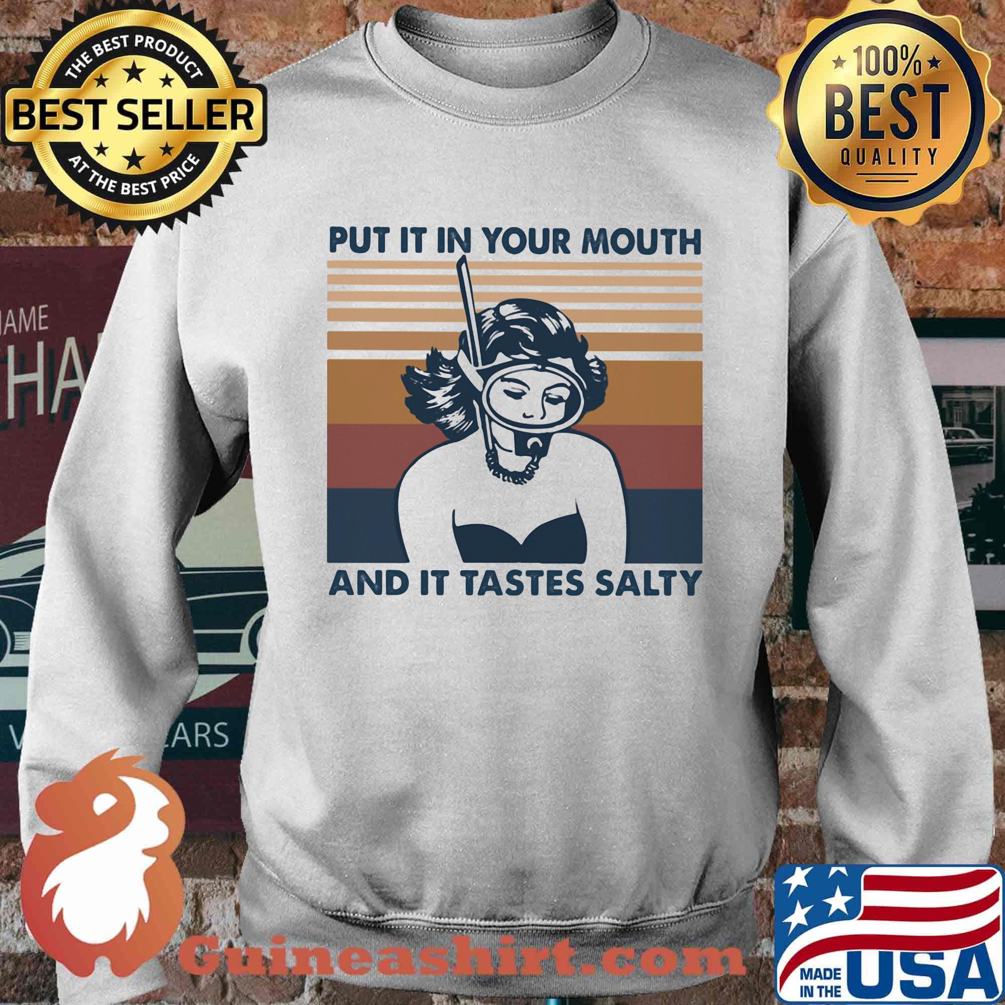 Scuba driver put it in your mouth and it tastes salty vintage retro s Sweater