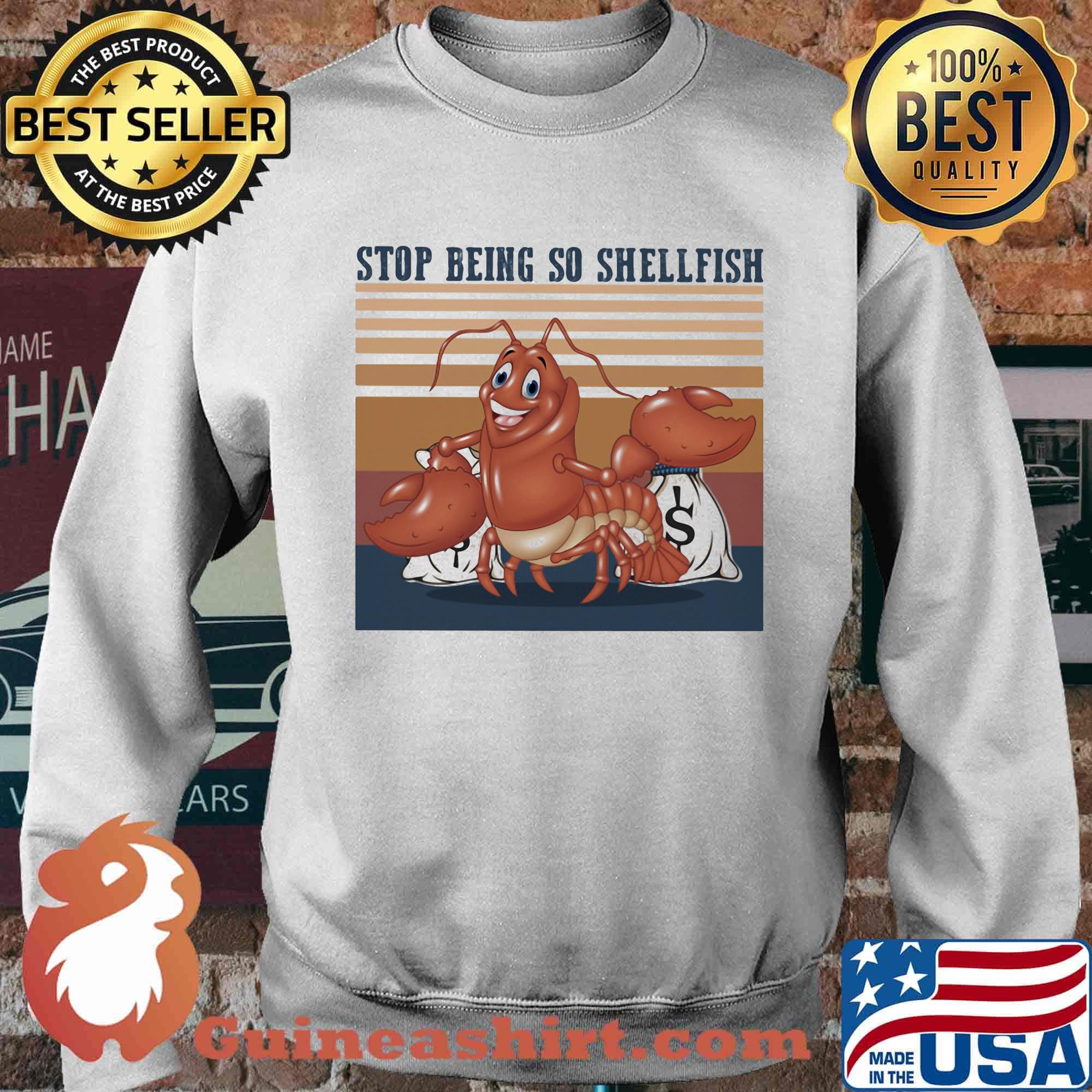 Shrimp stop being so shellfish vintage retro s Sweater