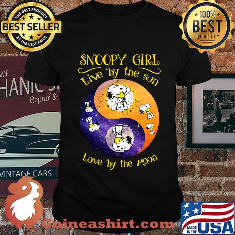 Snoopy girl live by the sun love by the moon shirt