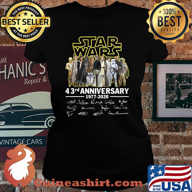 Star wars movie 43rd anniversary 1977 2020 signatures s Laides tee