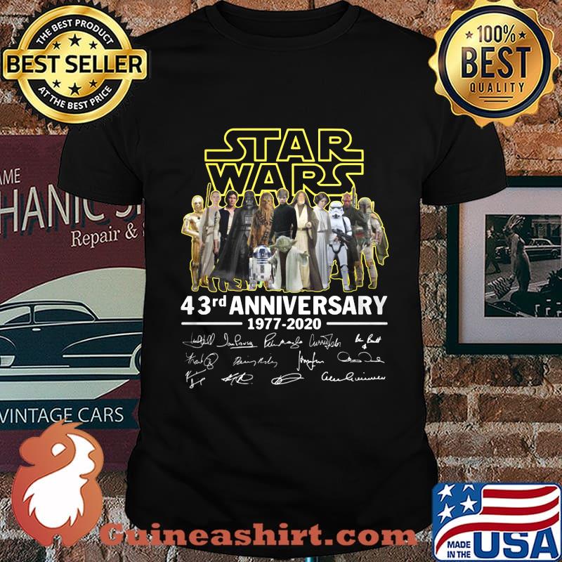 Star wars movie 43rd anniversary 1977 2020 signatures shirt