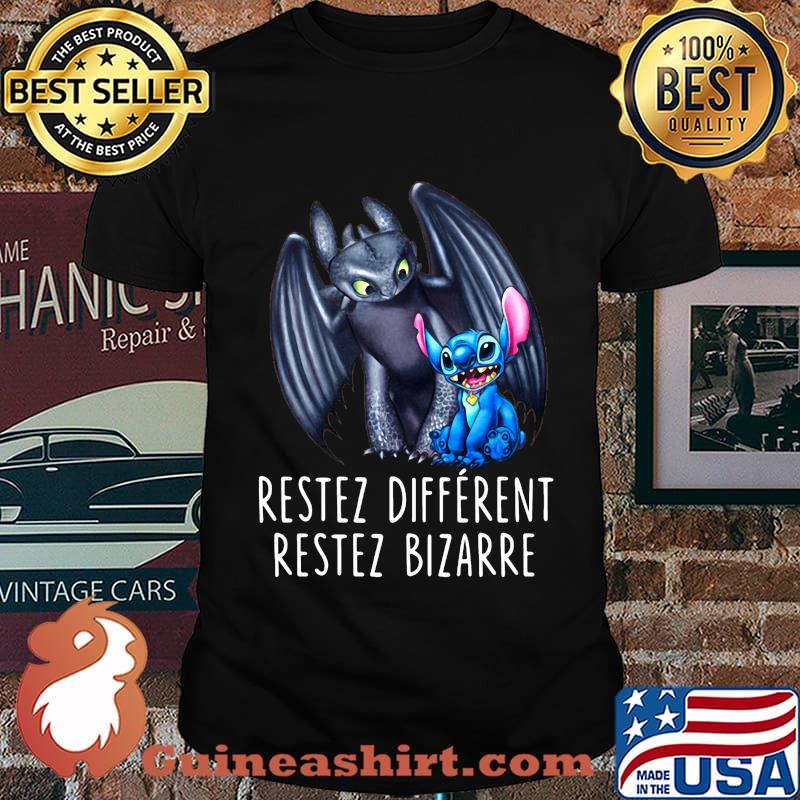 Stitch and toothless restez different restez bizarre shirt