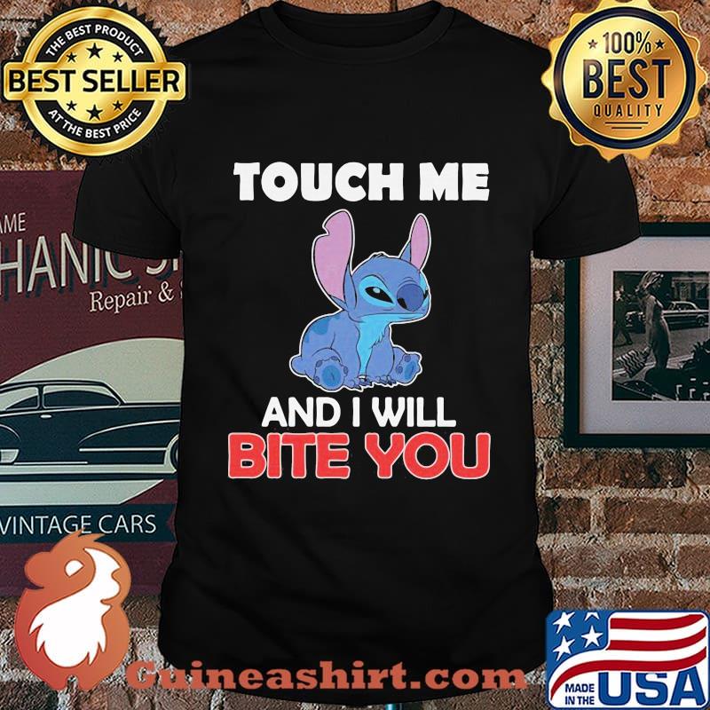 Stitch touch me and i will bite you black shirt
