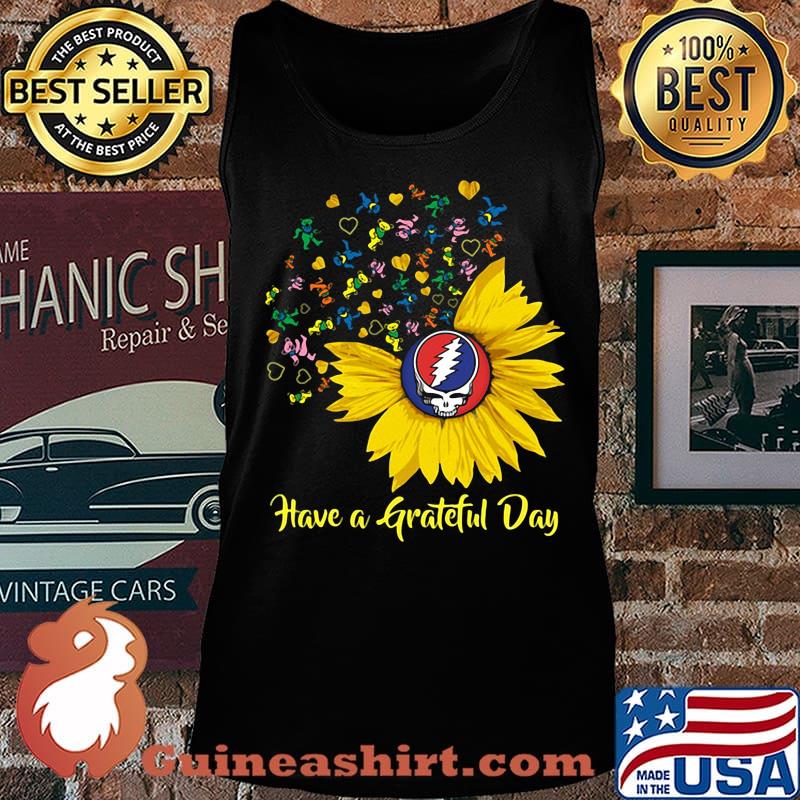 Sunflowers bear have a grateful day s Tank top