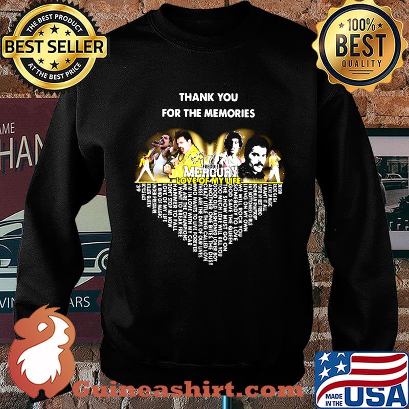 Thank you for the memories freddie mercury love of my life signature heart s Sweater
