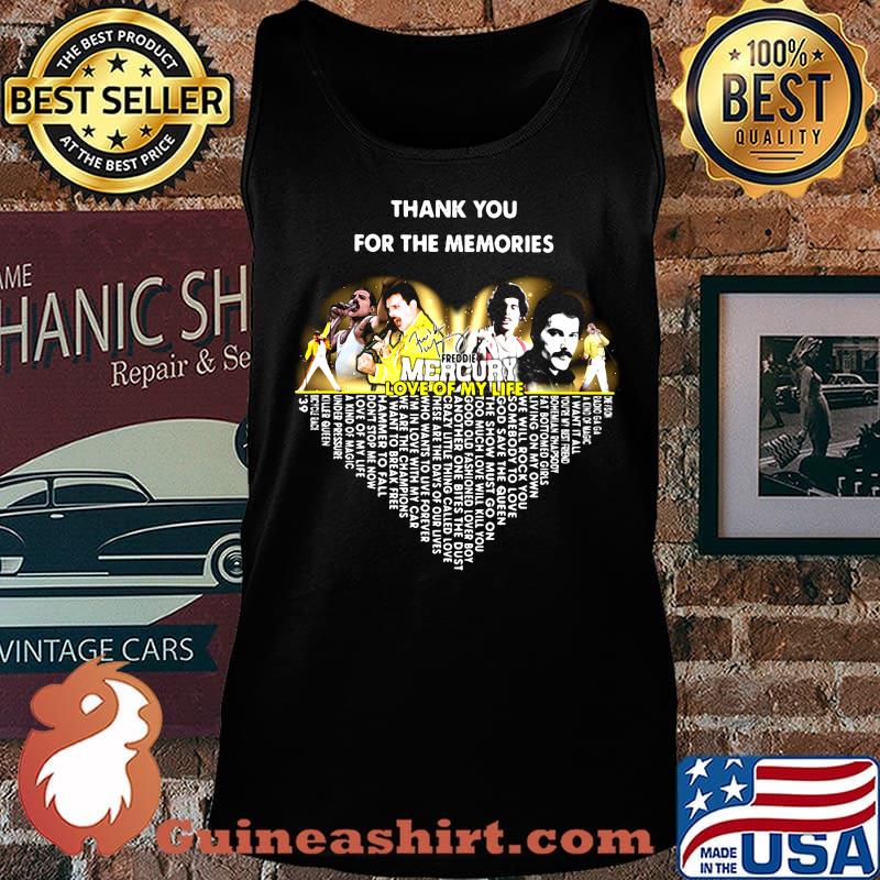 Thank you for the memories freddie mercury love of my life signature heart s Tank top