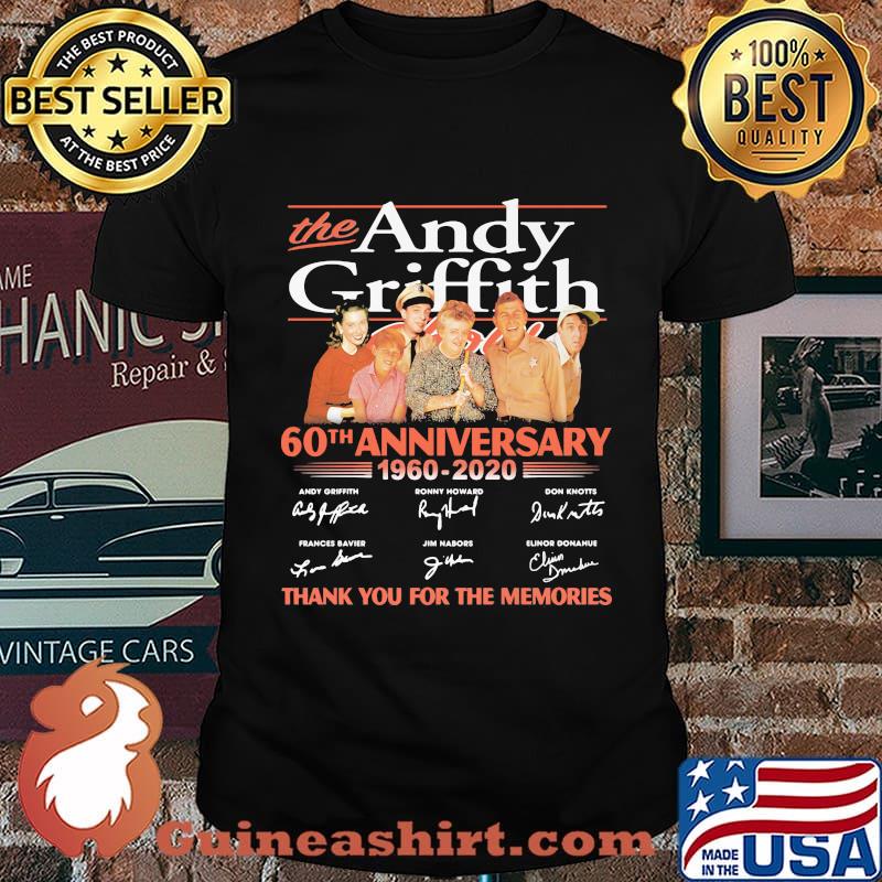 The andy griffith 60th anniversary 1960 2020 thank you for the memories signatures shirt