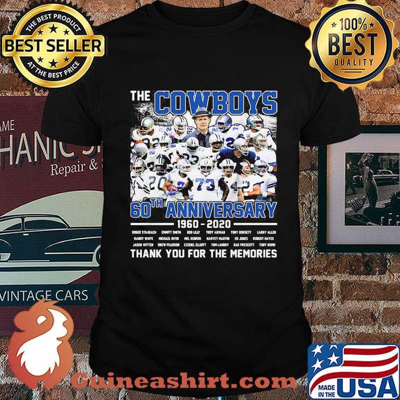 The dallas cowboys football 60th anniversary 1960 2020 thank you for the memories shirt