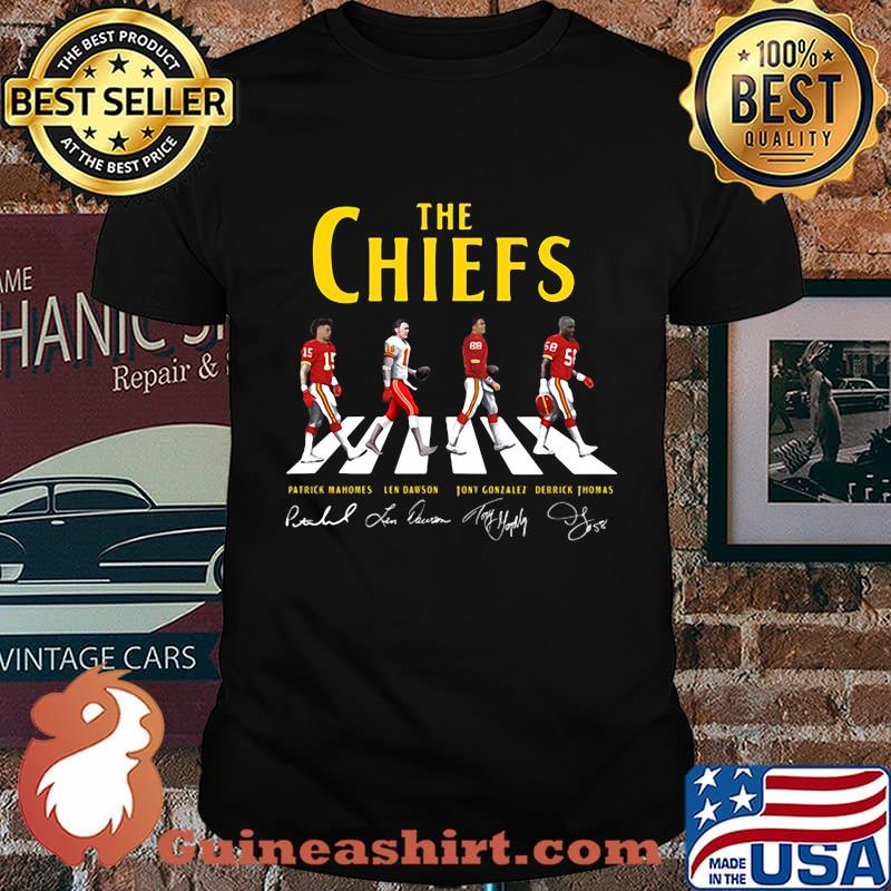 The kansas city chiefs football team abbey road signatures shirt