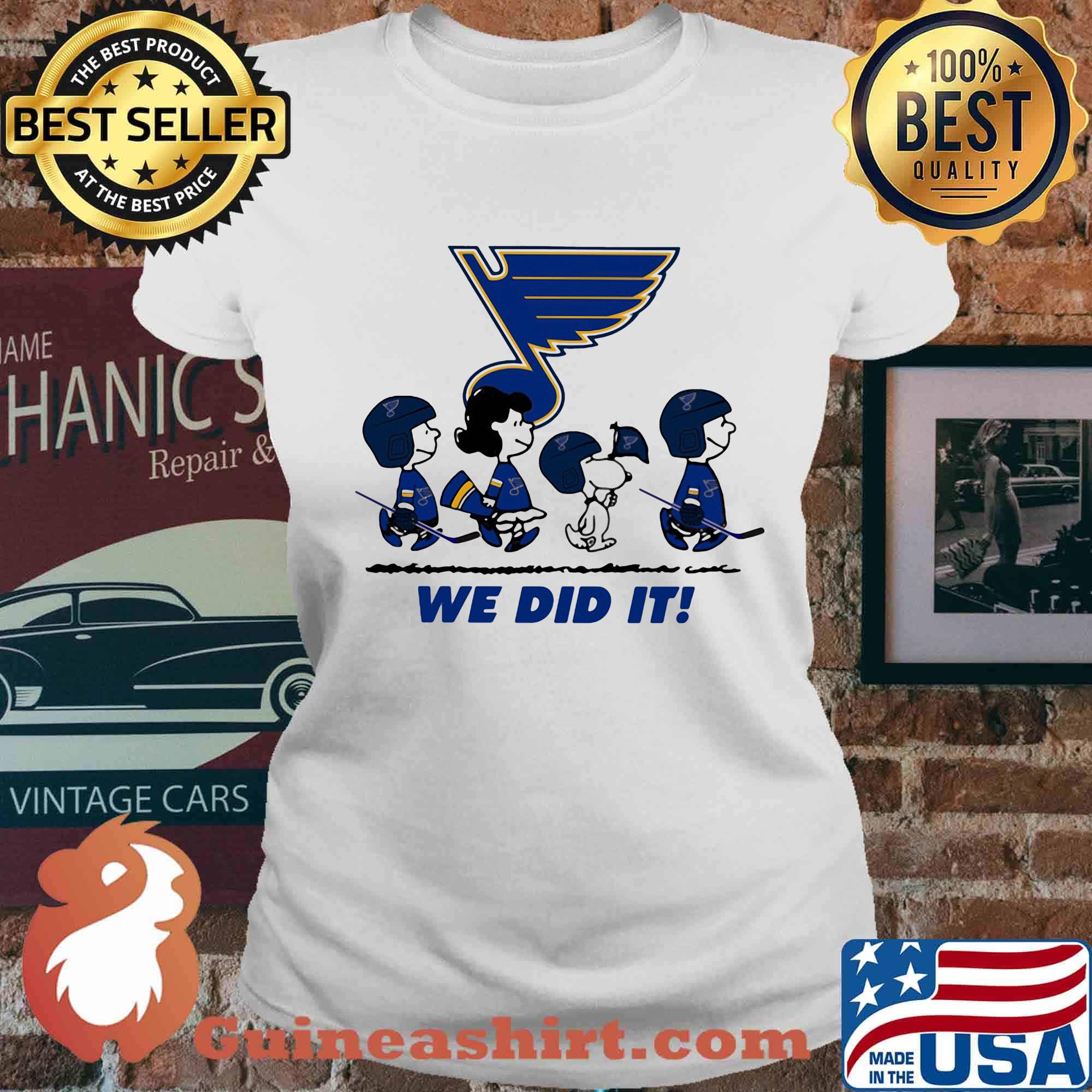 The peanuts st. Louis blues we did it hockey logo s Ladies tee