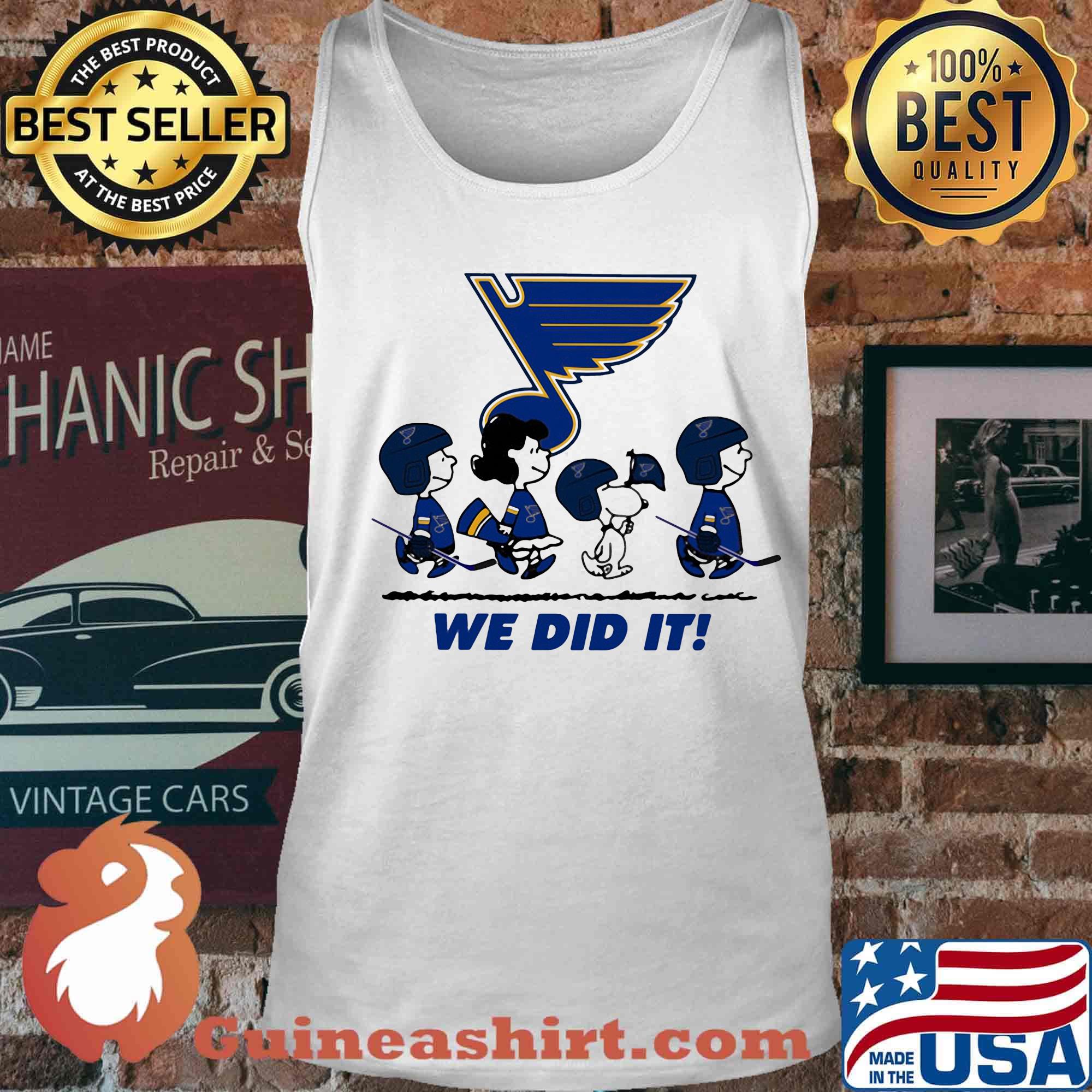 The peanuts st. Louis blues we did it hockey logo s Tank top