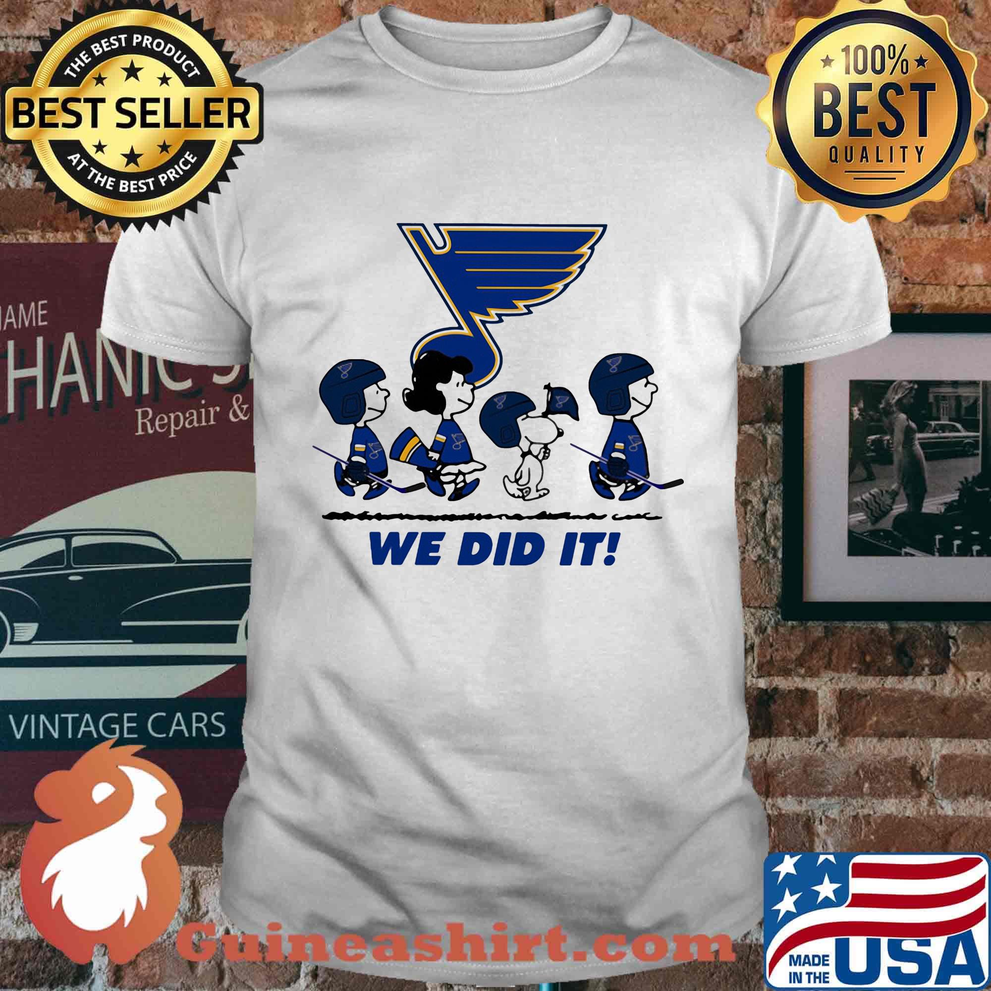The peanuts st. Louis blues we did it hockey logo shirt