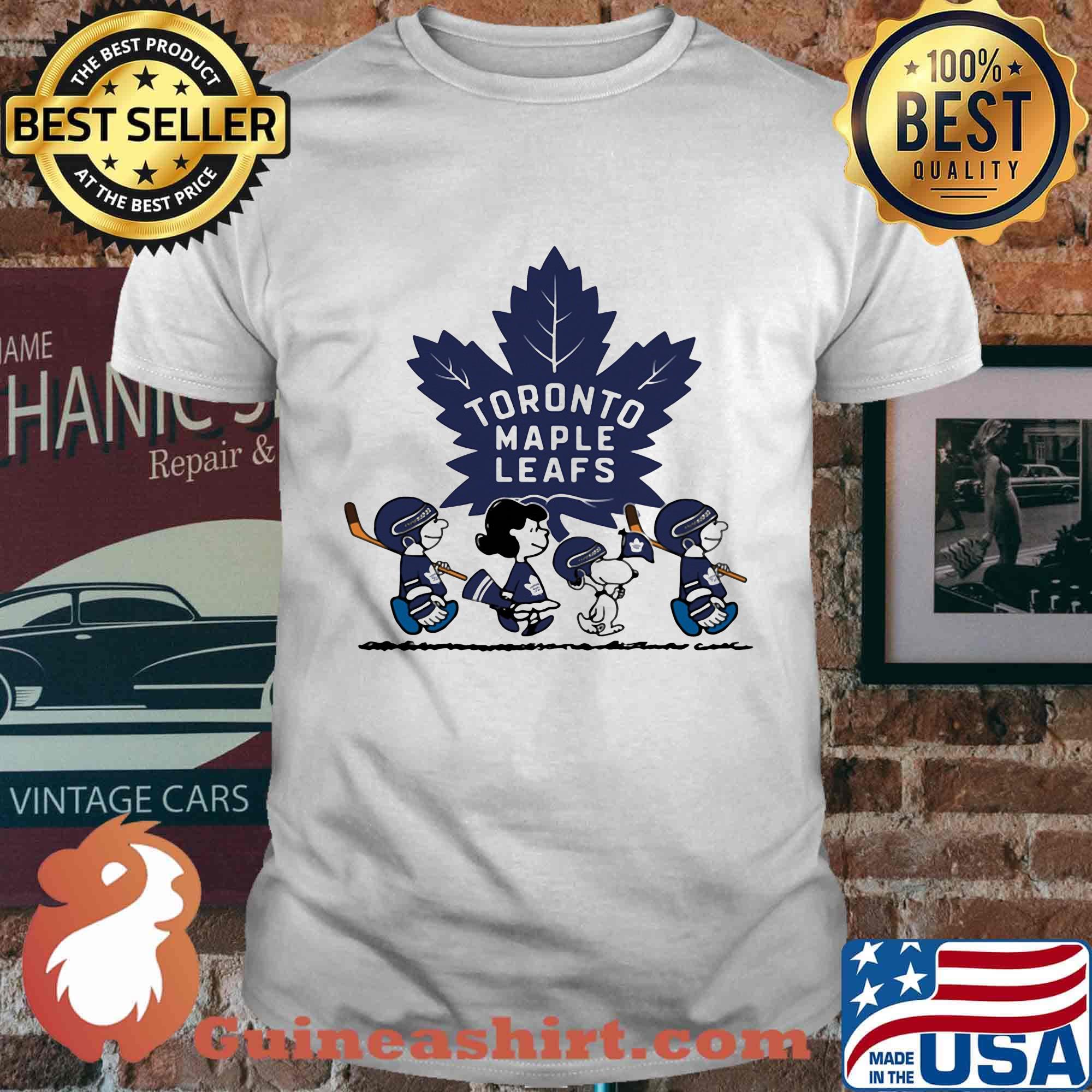 The peanuts toronto maple leafs hockey logo shirt